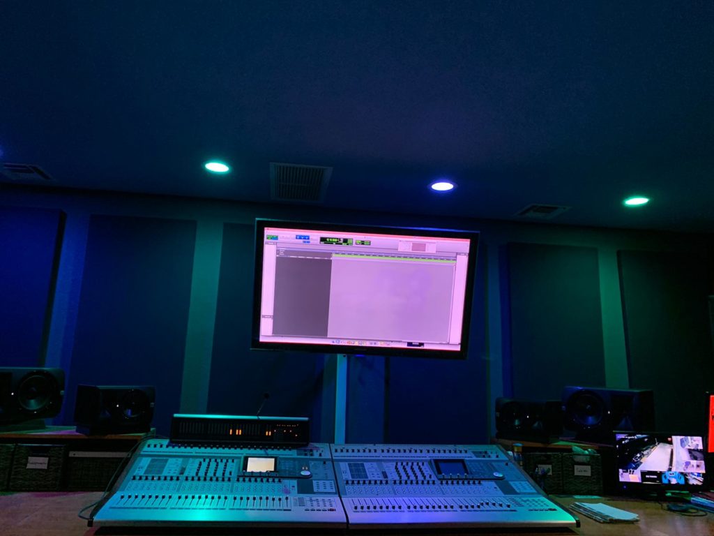Recording console in the Studio A control room
